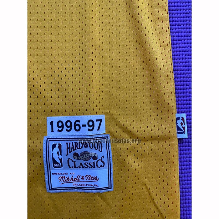 Camiseta Los Angeles Lakers Kobe Bryant NO 8 Mitchell & Ness 1996-97 Amarillo